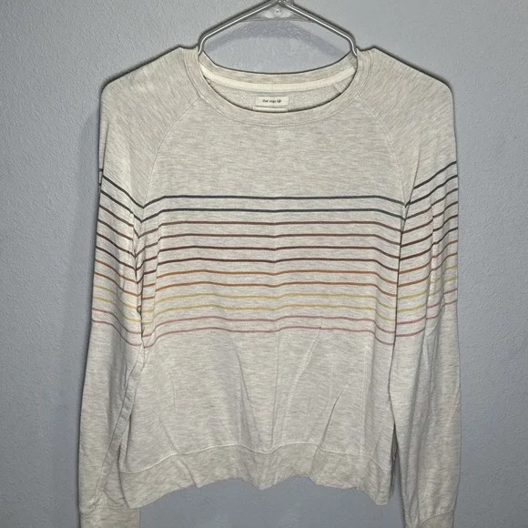 Thread & Supply That Cozy Life Long Sleeve Shirt Size Small Striped Crew Neck - Picture 1 of 7
